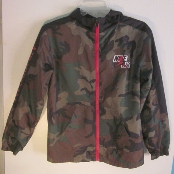 NIKE Air Jordan Vintage Boys Camo Hoodie Windbreaker Size L38" Chest